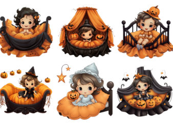 baby Coquette bed Halloween Clipart