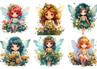 beautiful cartoon little flower fairy