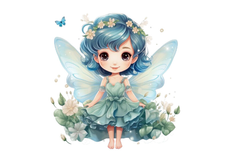 beautiful cartoon little flower fairy