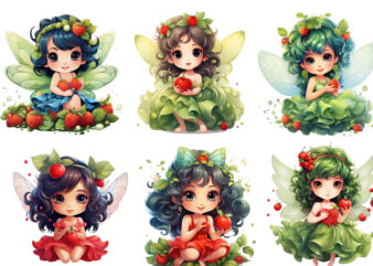 beautiful cartoon little flower fairy