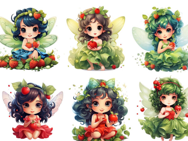 Beautiful cartoon little flower fairy t shirt template