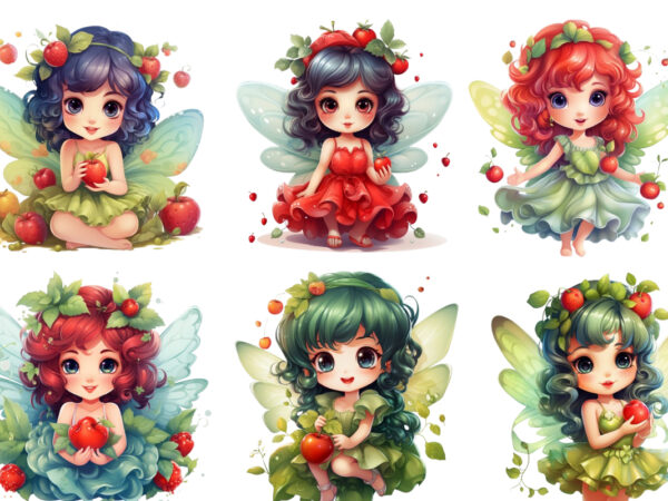 Beautiful cartoon little flower fairy t shirt template