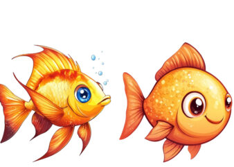 beautiful cartoon mango fish t shirt template