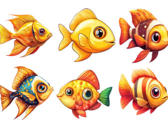 beautiful cartoon mango fish