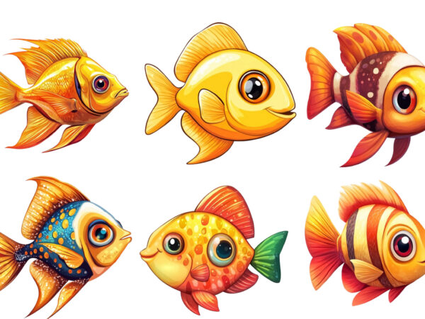 Beautiful cartoon mango fish t shirt template