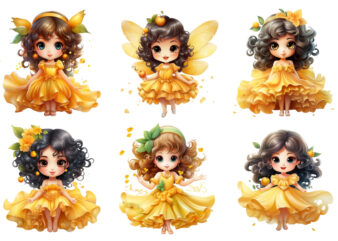 beautiful cartoon mango little fairy t shirt template