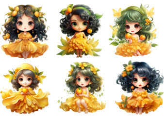 beautiful cartoon mango little fairy