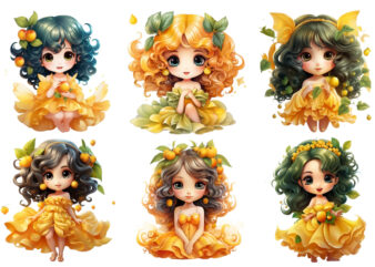 beautiful cartoon mango little fairy