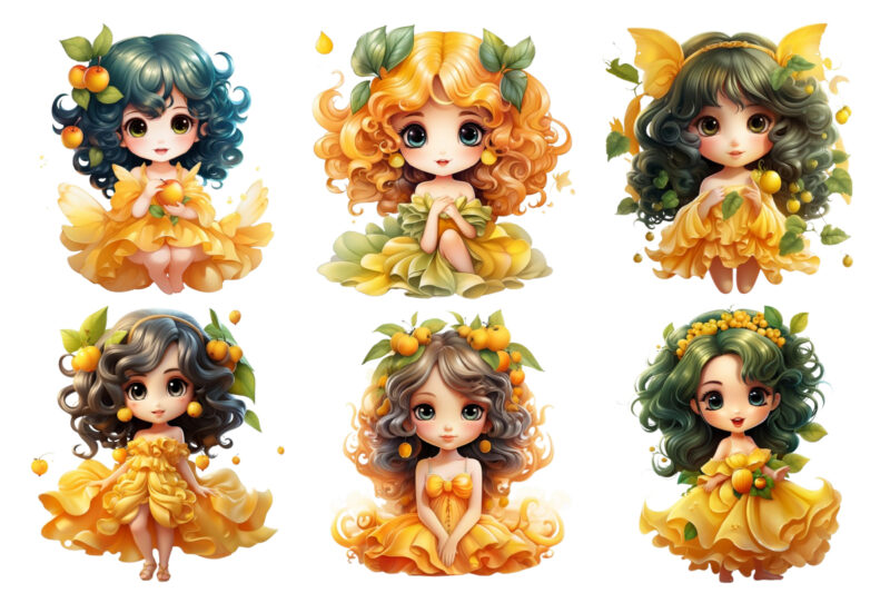 beautiful cartoon mango little fairy