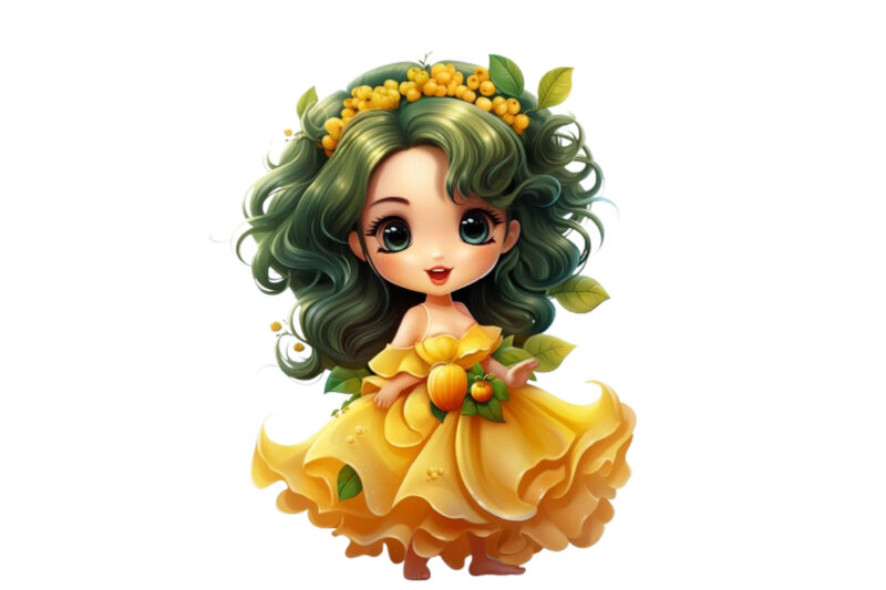 beautiful cartoon mango little fairy