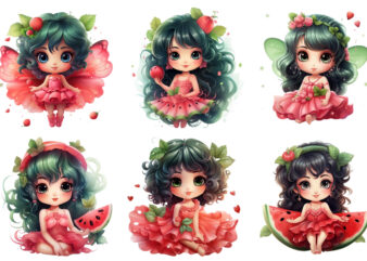 beautiful cartoon watermelon little