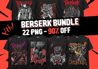 Berserk Guts Anime 22 PNG Design Japanese Style Print TShirt Poster Manga Digital