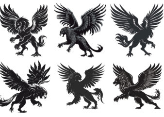 black silhouette of heraldic griffin