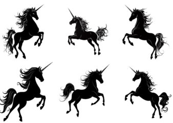 black silhouette of heraldic unicorn