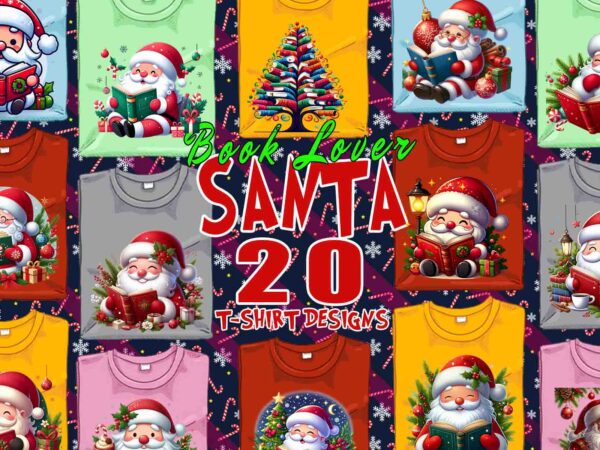 Trendy book lover christmas t-shirt design bundle of 20 png & jpeg designs – download instantly retro vintage t-shirt design