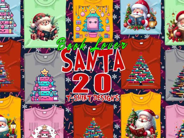 Trendy book lover christmas t-shirt design bundle of 20 png & jpeg designs – download instantly retro vintage t-shirt design