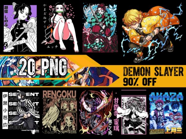 Demon slayer bundle 20 design png kimetsu no yaiba anime 20 png for tshirt poster