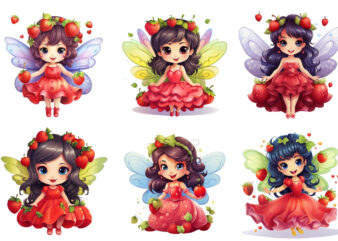 charming clipart of cute fruit fairy