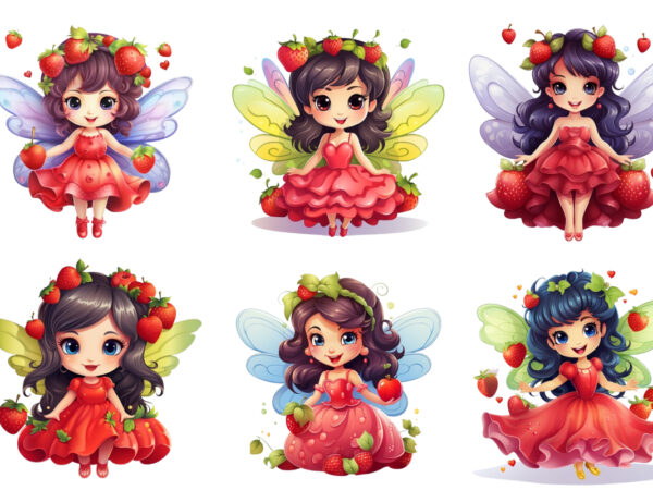 Charming clipart of cute fruit fairy t shirt vector file