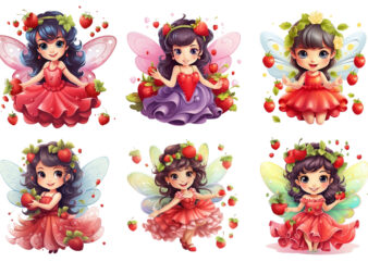 charming clipart of cute fruit fairy