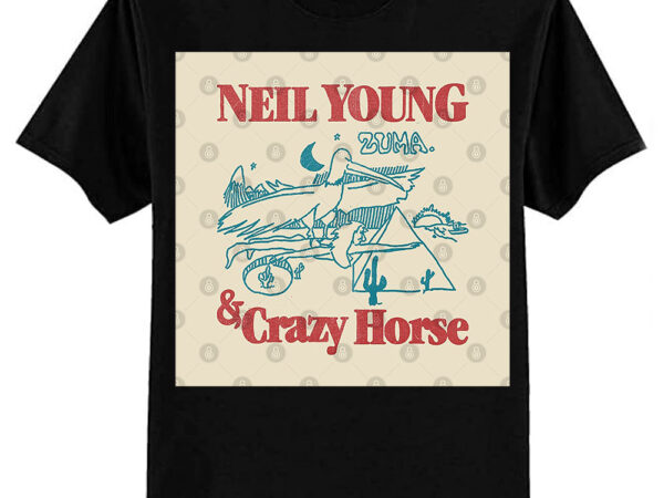 Classic 70s vintage neil young & crazy horse fanmade t-shirt