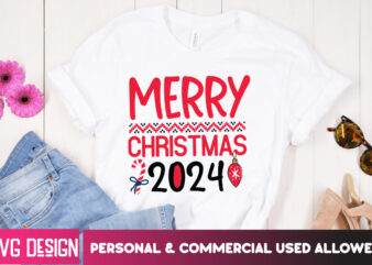 Merry Christmas 2024 T-Shirt Design, Merry Christmas 2024 SVG Design , Christmas T-Shirt Design, Christmas T-Shirt Design bundle, Christmas