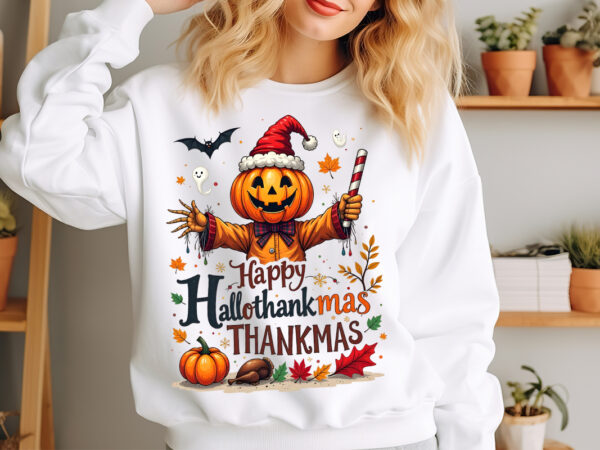 Happy hallothankmas t-shirt design,halloween t-shirt design,halloween,halloween t-shirt design bundle,happy helloween t-shirt design,hellowe