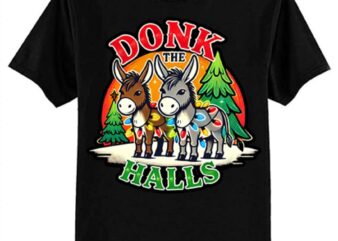 donk the halls christmas donkeys tangled in christmas lights Sweatshirt ltsp