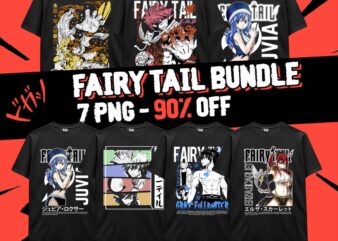 Fairy Tail Anime 7 PNG Design Manga Fairy Tail Erza Scarlet Natsu POD TShirt Poster PNG Download