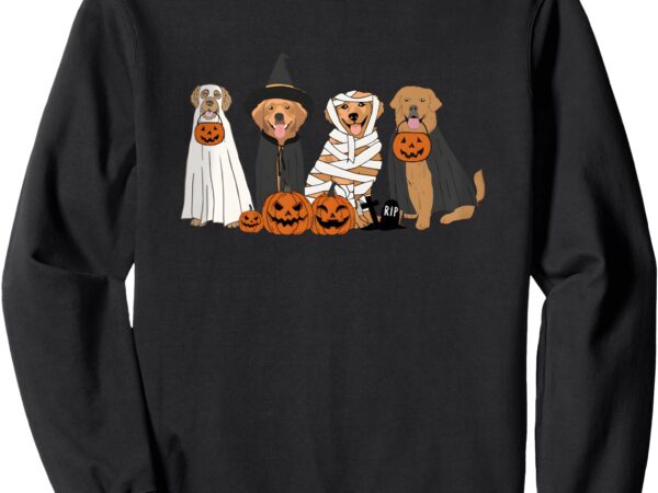 Golden retriever ghost dogs halloween sweatshirt