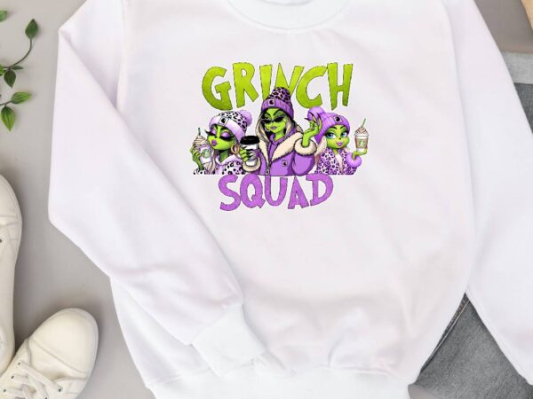 Grinch squad t shirt design template