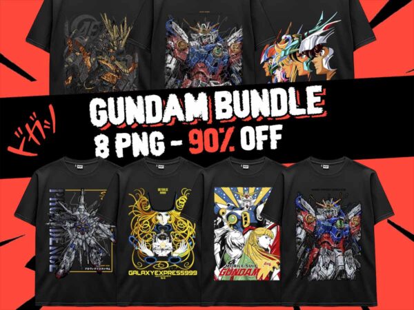 Gundam anime manga bundle 8 png robot gundam design pod tshirt poster download