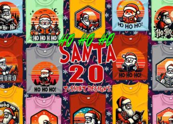 Trendy Book Lover Christmas Santa Claus Reading Book 20 t-shirt design bundle