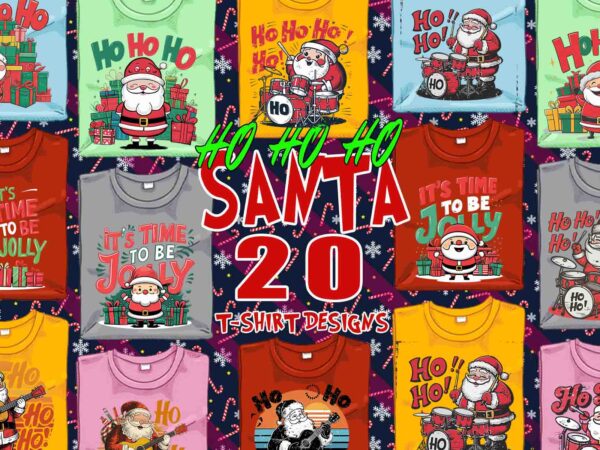 Retro christmas santa claus t-shirt design bundle for christmas 2024