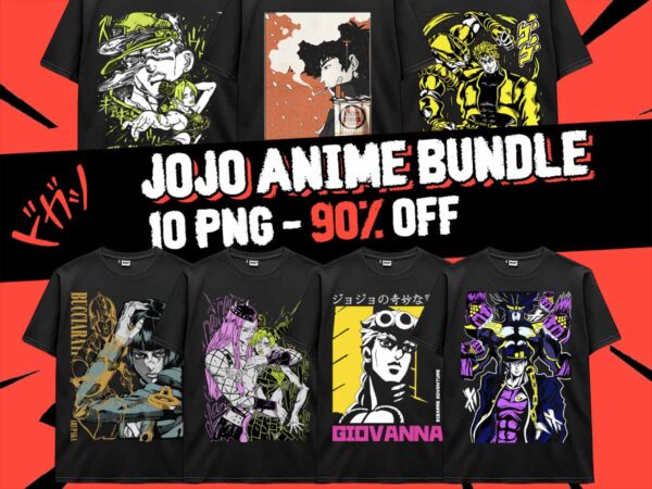 Jojo anime bundle 10 png design jojo manga joseph pod tshirt poster download