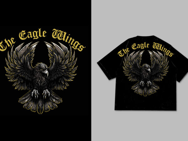 The eagle wings tattoo t-shirt design