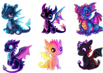 neon baby cartoon dragon