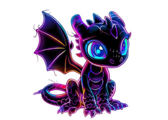 neon baby cartoon dragon