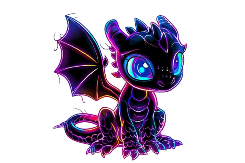 neon baby cartoon dragon