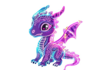 neon baby cartoon dragon