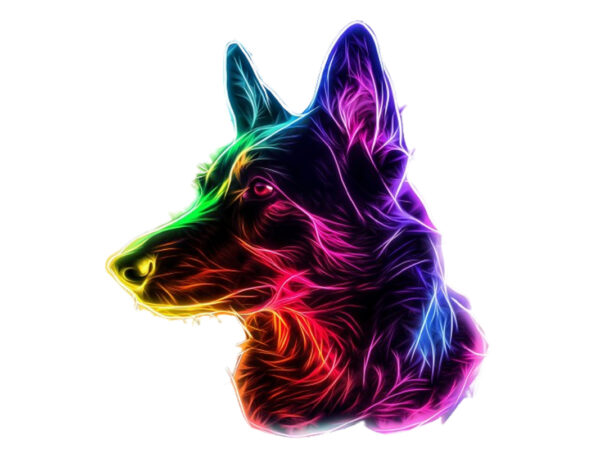 Neon dog sublimation T shirt vector artwork