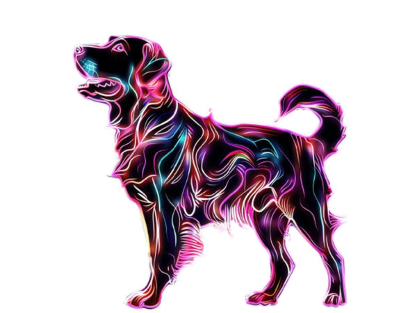 Neon dog sublimation T shirt vector artwork