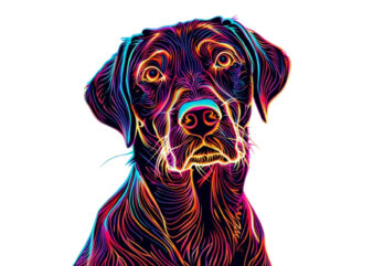 neon dog sublimation T shirt vector artwork