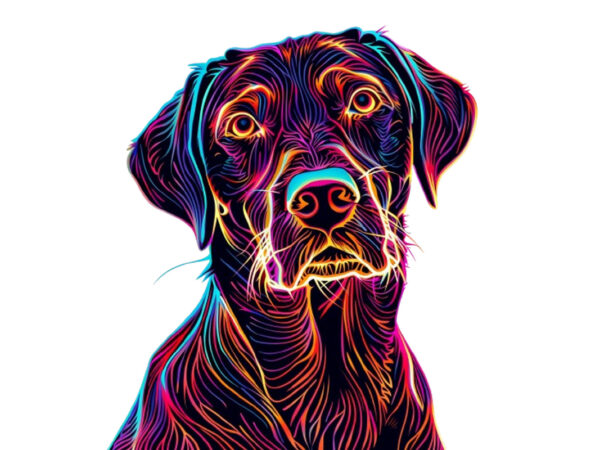 Neon dog sublimation T shirt vector artwork