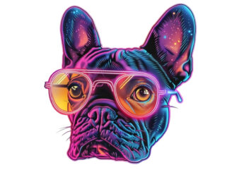 neon dog sublimation T shirt vector artwork