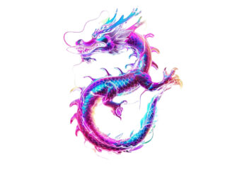 neon dragon T shirt vector artwork