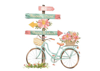 pastel colored bicycle