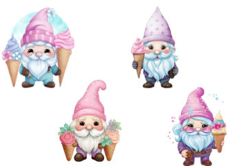 pastel gnome with ice cream sublimation