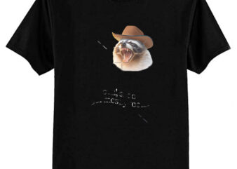 rootin shootin but mostly tootin cowboy raccoon word art Classic T-Shirt