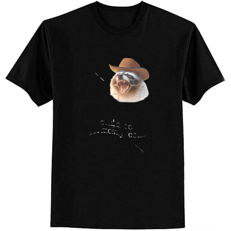 rootin shootin but mostly tootin cowboy raccoon word art Classic T-Shirt